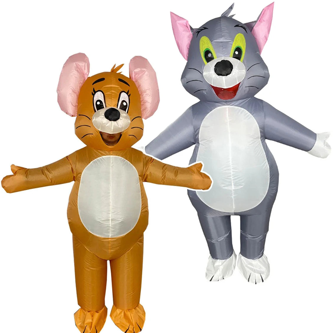 Tom Jerry Cat Mouse Inflatable Animals Cartoon Doll Costume Halloween Anime Party Prop Walking Stage Performance Clothing Mascot