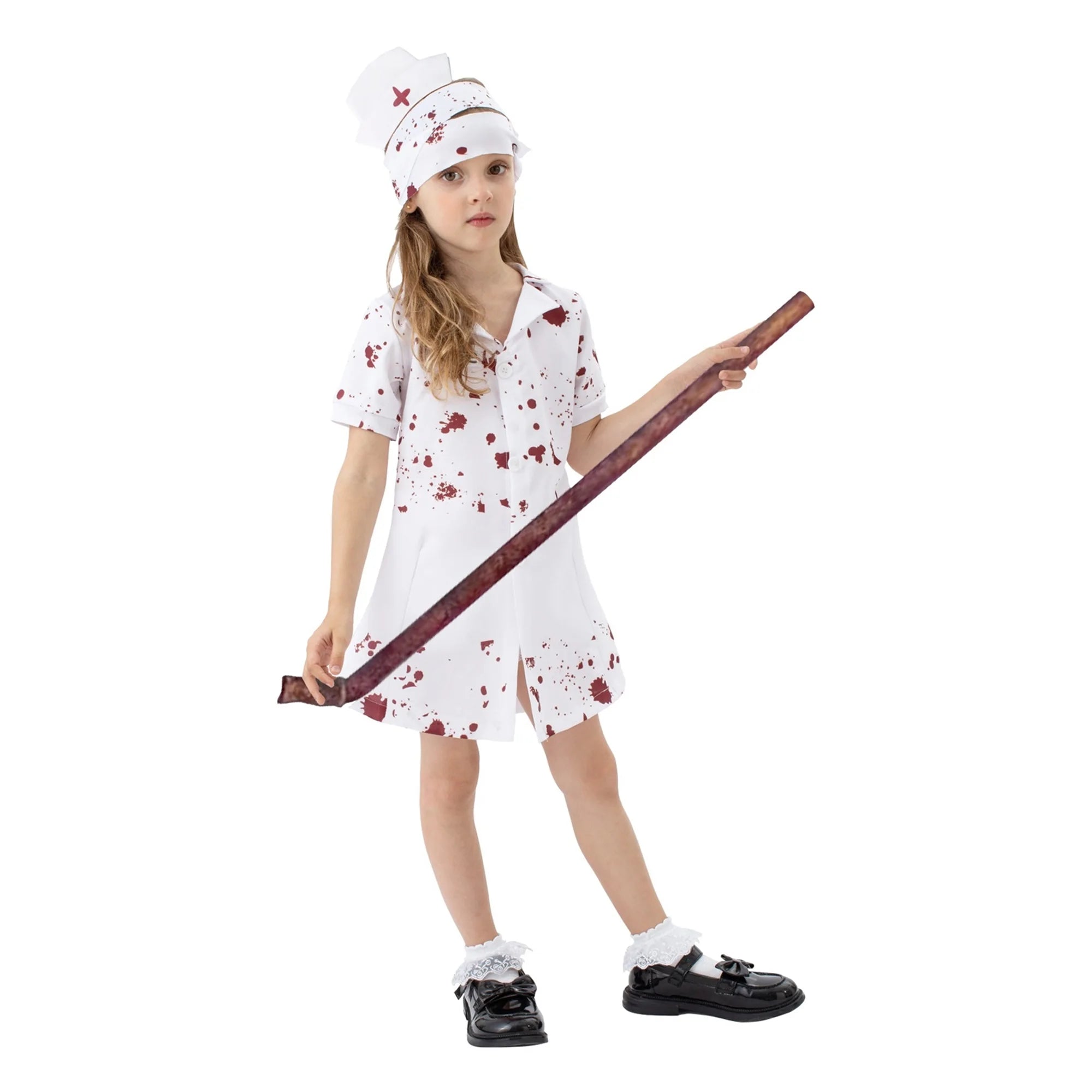 Zombie Doctor Costume for Boys Scary Long Sleeve Coat Mask Set Halloween Dress Up Outfits for Kids