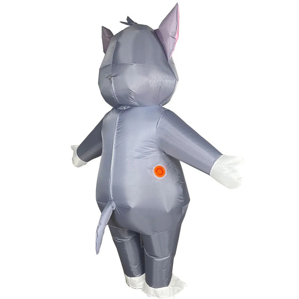 Tom Jerry Cat Mouse Inflatable Animals Cartoon Doll Costume Halloween Anime Party Prop Walking Stage Performance Clothing Mascot